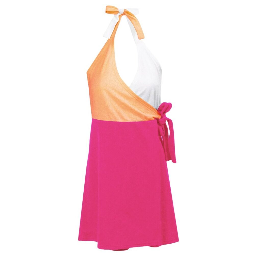 Pink and Orange Wrap Cover Up